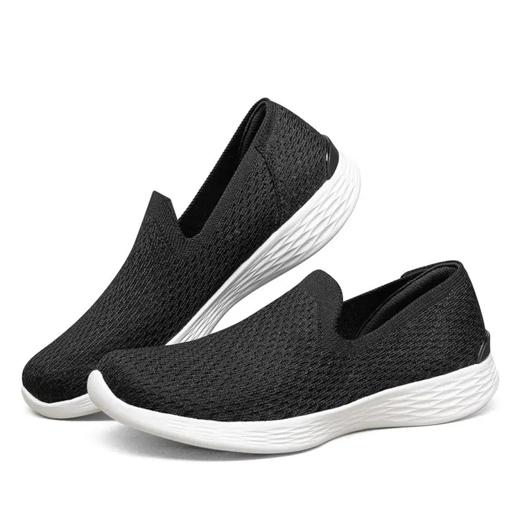 China Maker Casual Sport Shoes Lady Slip On Breathable Pink Loafer Woman Shoes Summer Flat Casual