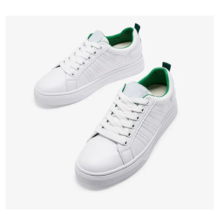 Cheap Simple Design Pu Upper Unisex Cozy White Sneaker Men Flat Casual Shoes For Women